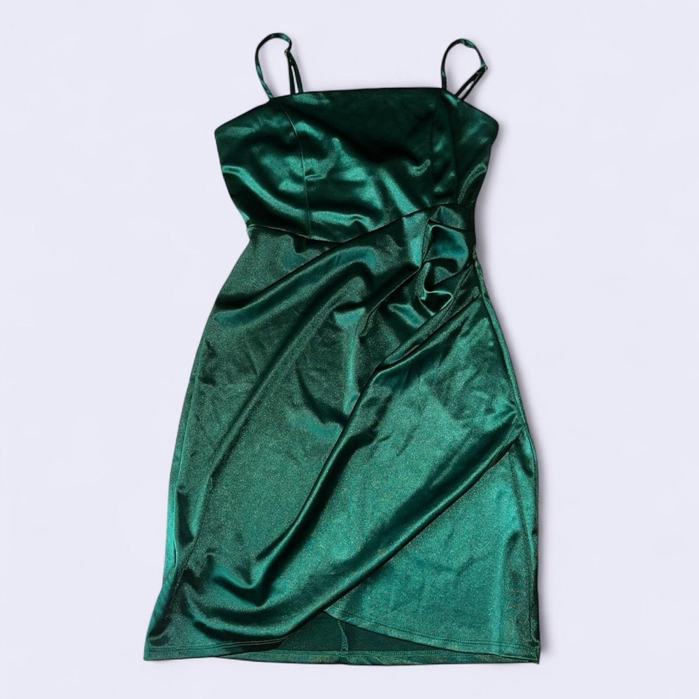 Emerald Sundae Shimmering Green Mini Dress